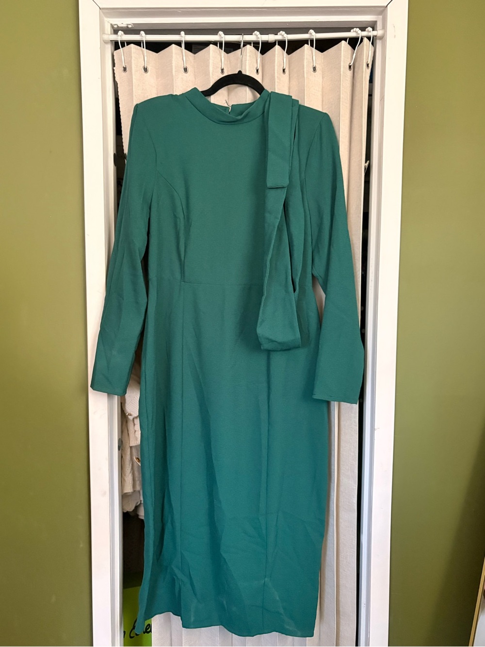 ASOS long sleeve midi dress with belt